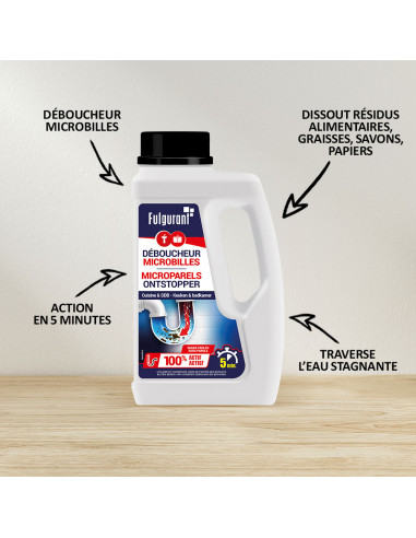 Fulgurant Déboucheur Soude Perles 500 Gr