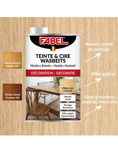 Fabel Teinte & Cire Chêne Foncé 500ml 2