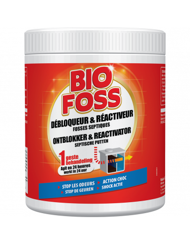 Bio Foss Débloqueur & réactivateur fosses septiques 500g