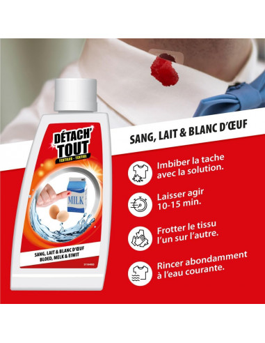 Détach'Tout Sang, Lait & Blanc d'Œuf 100 Ml